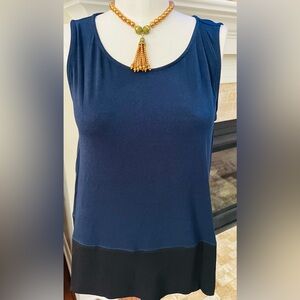 Heidi Daus 🆕black on navy Hi-low jersey tank size medium in original package
